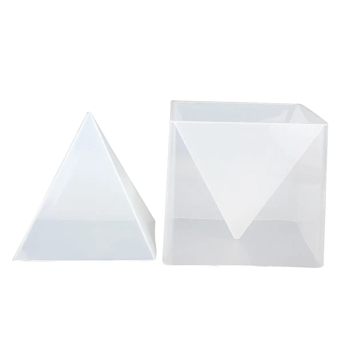 1pc x Super Pyramid Silicone Mould DIY Resin Craft Jewelry Mold + Plastic Frame