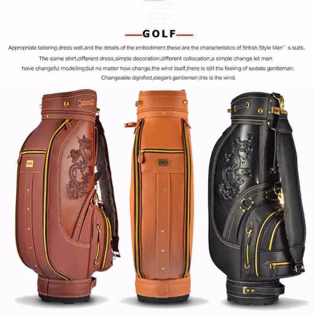 PGM Высокое качество PU Кожа дракон сумка гольф клуба для мужчин винтаж водонепроницаемый прочный Bolsa de Golf 3 Цвета