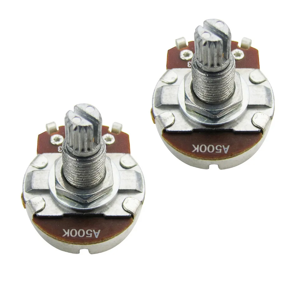 

2pcs Full Size Electric Guitar Bass Pots Potentiometers Long Split Shaft Volume Tone Control A250K/B250K/A500K/B500K for Choose