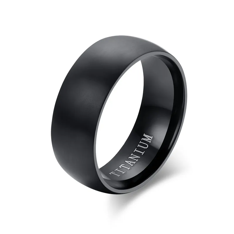ZORCVENS модное мужское черное титановое кольцо матовое готовое классическое помолвка Анель ювелирные изделия для мужчин обручальные кольца