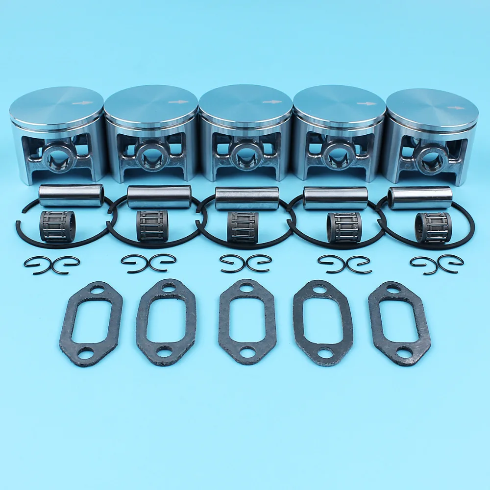 5 x (52mm) Piston Needle Bearing Muffler Gasket Kit For Husqvarna 272