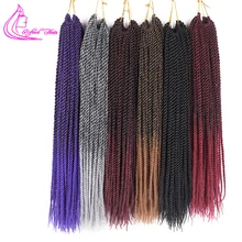 Изысканный 30 корней крючком косы 1" 16" 1" 20" 2" омбре Сенегальский твист длинные плетеные волосы синтетические волосы для косы красный