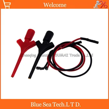

Gold plating airplane Test hook+Dupont Line, Multimeter Lead Wire Kit SMD IC Hook Test Clip,Black Red