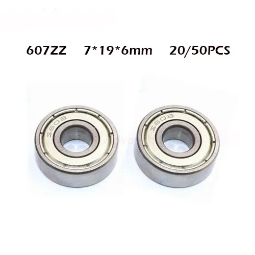 

20/50pcs/lot 607ZZ Deep Groove Ball Bearing Miniature Mini Bearing 607-ZZ 607ZZ 7*19*6mm 7*19*6 High Quality 52100 Chrome Steel