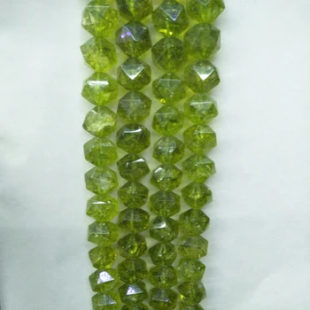 

18mm Faceted Real Natural Olive Quartz Stone Beads Octagonal Shape Loose Green Crystal Quartz Gem Stone Beads For Necklace 16''
