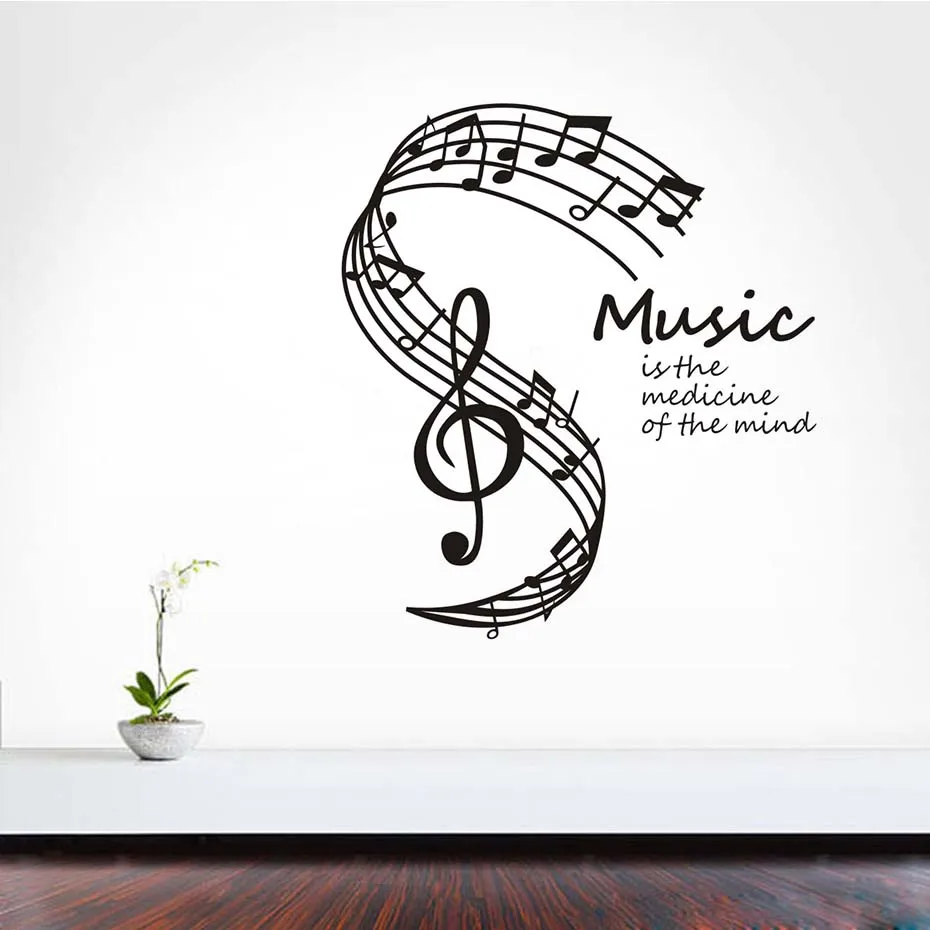 Music Is The Medicine Of The Mind Sticker Home Decor Living Room