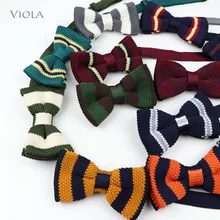 Различные узоры однотонная полосатая вязаная Бабочка красочный лаконичный мужской галстук-бабочка для взрослых модный аксессуар для вечеринки Рождественский подарок