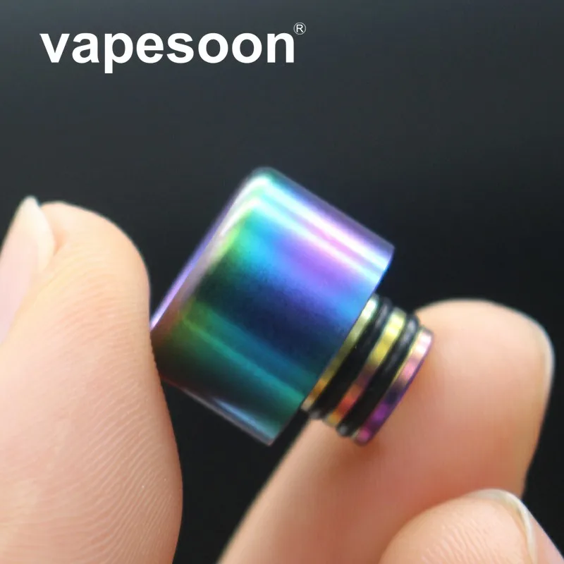 Vapesoon из нержавеющей стали c радужным Vape 510 капельный наконечник для электронной сигареты 510 Распылитель на резьбе для Melo 3 Mini Tank iJust S Kit