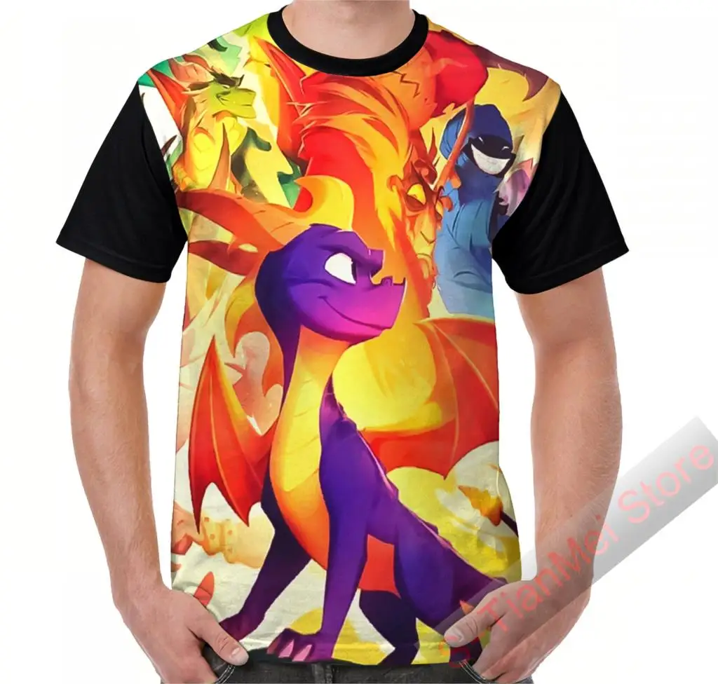 

Summer Graphic t shirt men tops tees Spyro The Dragon printed women funny T-Shirt Short Sleeve Casual tshirts