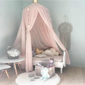 

Summer Baby Round Bed Mosquito Net Dome Hanging Cotton Bed Canopy Mosquito Net Curtain For Hammock Baby Kids 240CM