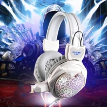 Холодный Белый над-ear качественный компьютерный игровой стерео супер бас наушники гарнитура с микрофоном Usb СВЕТОДИОДНЫЙ Красочный светильник для PC Gamer