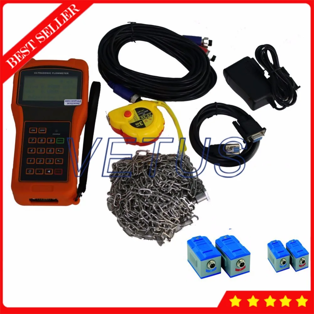 

TUF-2000H Handheld Digital Ultrasonic Liquid Flowmeter Flow Meter with TS-2 TM-1 Transducer DN25-700mm Measuring Range