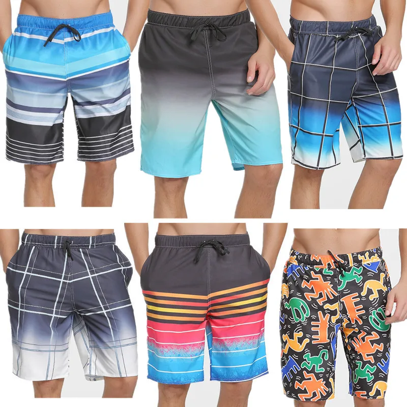 

sbart The new tide summer beach pants men's surf shorts five flower dry add fertilizer XXXL travel pants