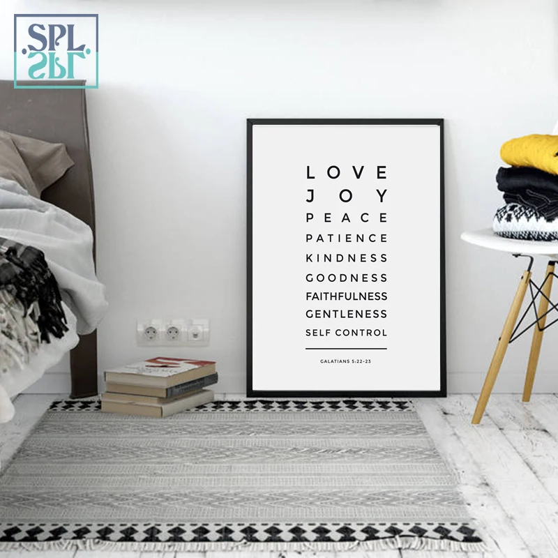 SPLSPL стих с цитатами из библейских стихов плакаты и принты Love Is Patient, Love Is kind! Cuadros Decoracion холст настенная живопись маслом Pictur