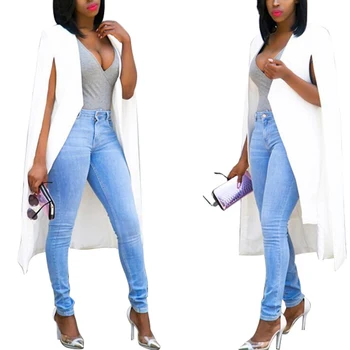 

New Women's Autumn Vintage Split Sleeve Cloak Blazer OL Suit Jacket Coat Fake Long Sleeve Casual Blazer
