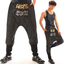 Певец из ночного клуба ди-джей GD Висячие штаны с шаговым швом хип-хоп золотой блестка шаровары шоу сцены брюки