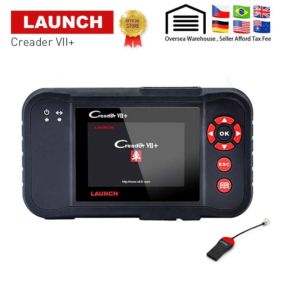 

Launch X431 Creader VII Plus VII+ Auto Code Reader OBD2 OBD 2 Scanner OBDII Diagnostic Tool Automotive Scan Tool same as CRP123