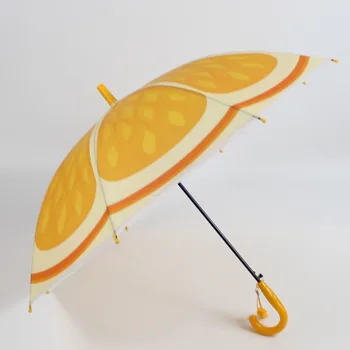 

Novelty Fruit Orange Watermelon Umbrella Lovely Cartoon Umbrellas for Kid Child Long Handle Sunny Rainy Umbrella Birthday Christ