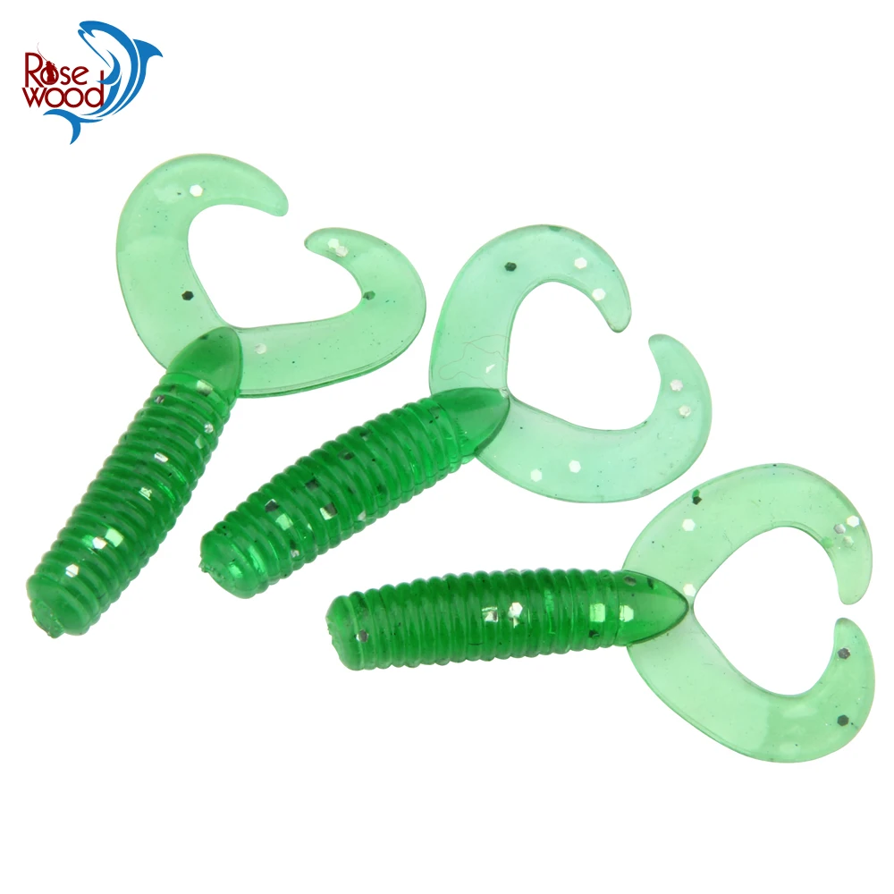 

100PCS ROSEWOOD Fishing Soft Lure Grub Arrificial Bait Leurre Souple 35mm 0.6g Soft Worm Double Tail Soft Plastic Lures Pesca
