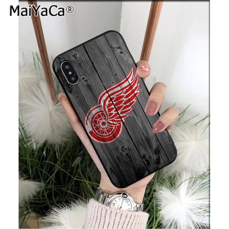 MaiYaCa Detroit Red Wings TPU мягкие Аксессуары для телефонов Чехол для iPhone 6S 6plus 7 7plus 8 8Plus X Xs MAX 5 5S XR