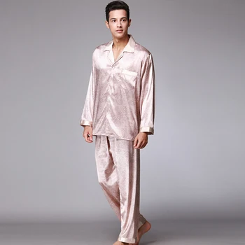 

PS006 Spring Autumn Full Sleeves Pyjamas Printed 2 Pieces Set Pijama Brand New Pajama Sets Lounge Satin Silk Sleepwear Nightwear