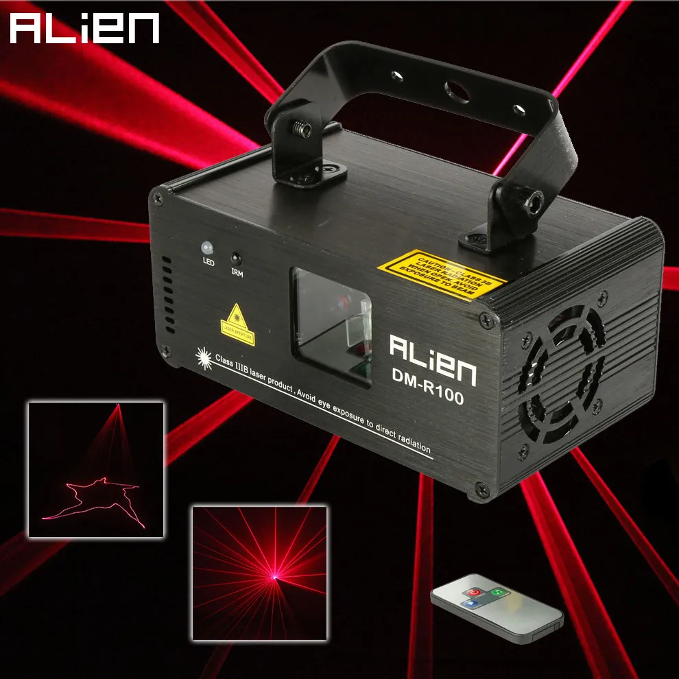ALIEN Remote 100mw RED Laser Stage Lighting Effect DMX 512 Scanner