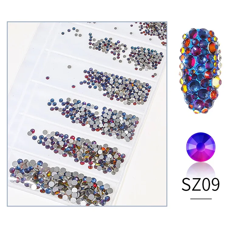 PinPai 1300 шт блестящие хрустальные стразы для дизайна ногтей, декоративные бриллианты для Типсы для маникюра, украшения для ногтей, аксессуары из камней - Цвет: No.9