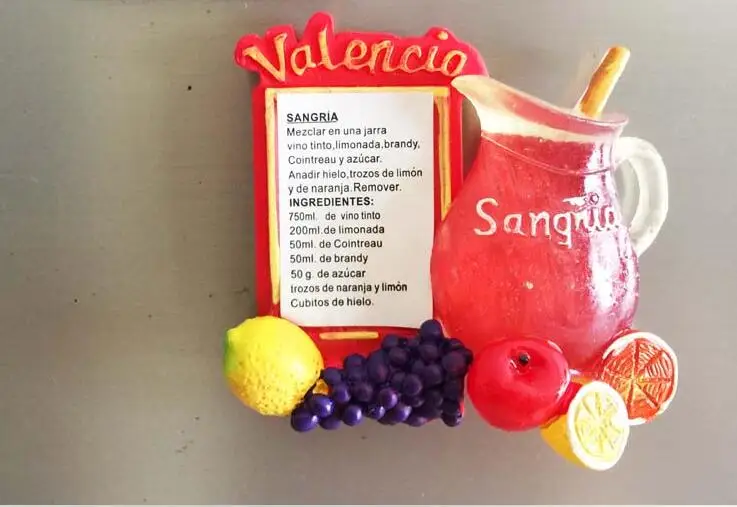 Испания Valencia Sangria наклейки на холодильник туристические сувениры для путешествий