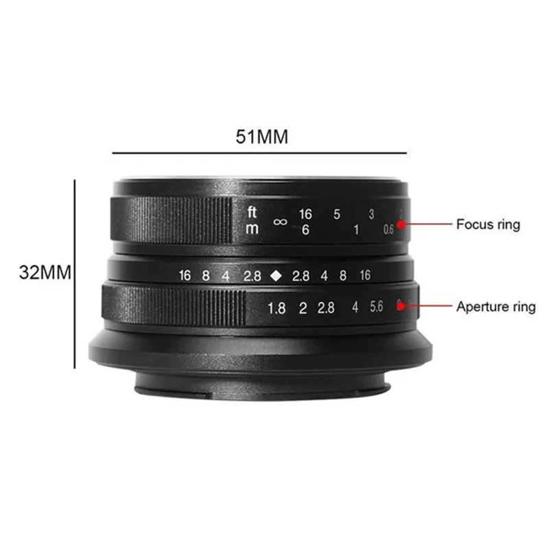 7 ремесленников 25 мм F1.8 Prime Lens to micro-одиночная серия для sony E Mount Micro 4/3 или fiji-XF mount или canon M-mount micro-Cameras