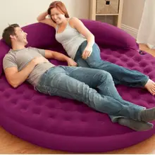 191*53 см надувной Флокированный диван-кровать гостиная диван круглый надувной матрас со спинкой