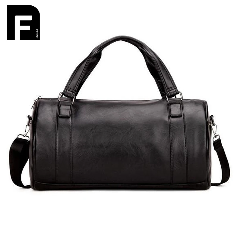 

Men travel bag Casual luggage bag for male boys High quality black PU mens Totes Bag With shoulder strap
