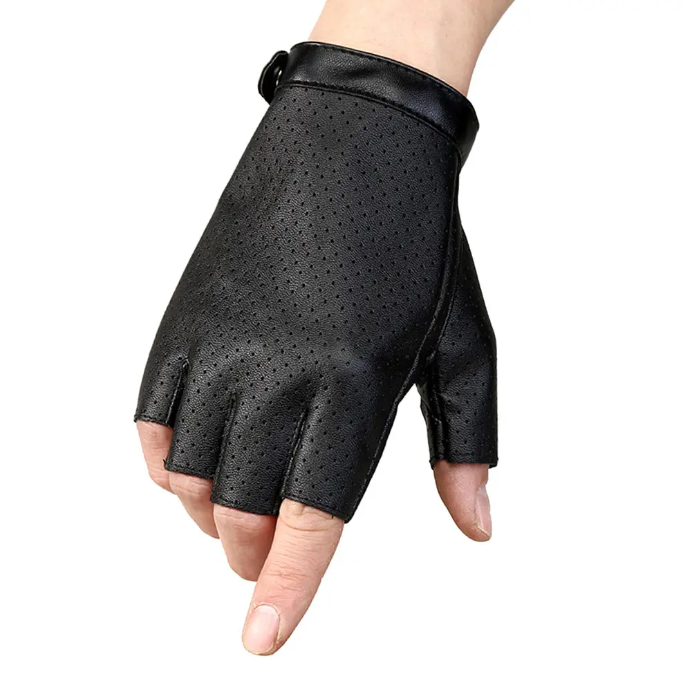 Спортивные перчатки Половина Finger Мужчины искусственная кожа Тяжелая атлетика зимние варежки без пальцев перчатки ASD88