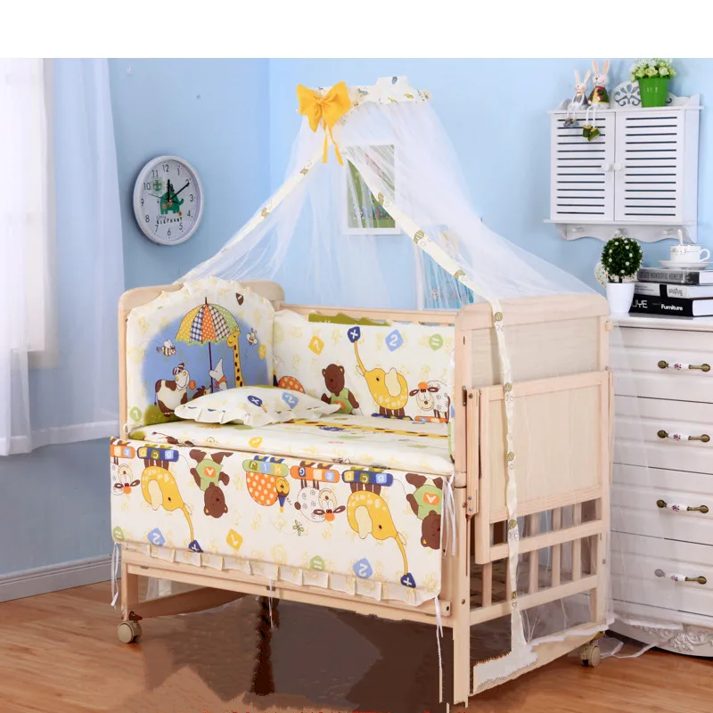 3 grade adjust baby bed with wheels, no paint baby crib ...