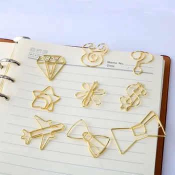 

Coloffice 1PC Golden Bow Series Single Bookmark Paper Clips For Student Ticket Holder Metal Plating School Supplies Stationery