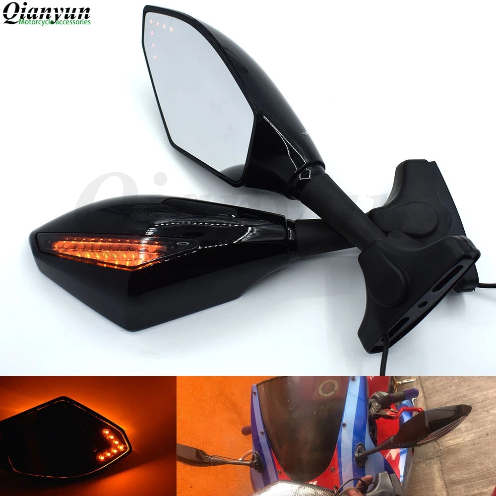 

Universal Motorcycle LED Steering Light Flash Rearview Mirror Side View Mirror For Honda CBR250R CBR300R CBR500R CB500F/X GROM