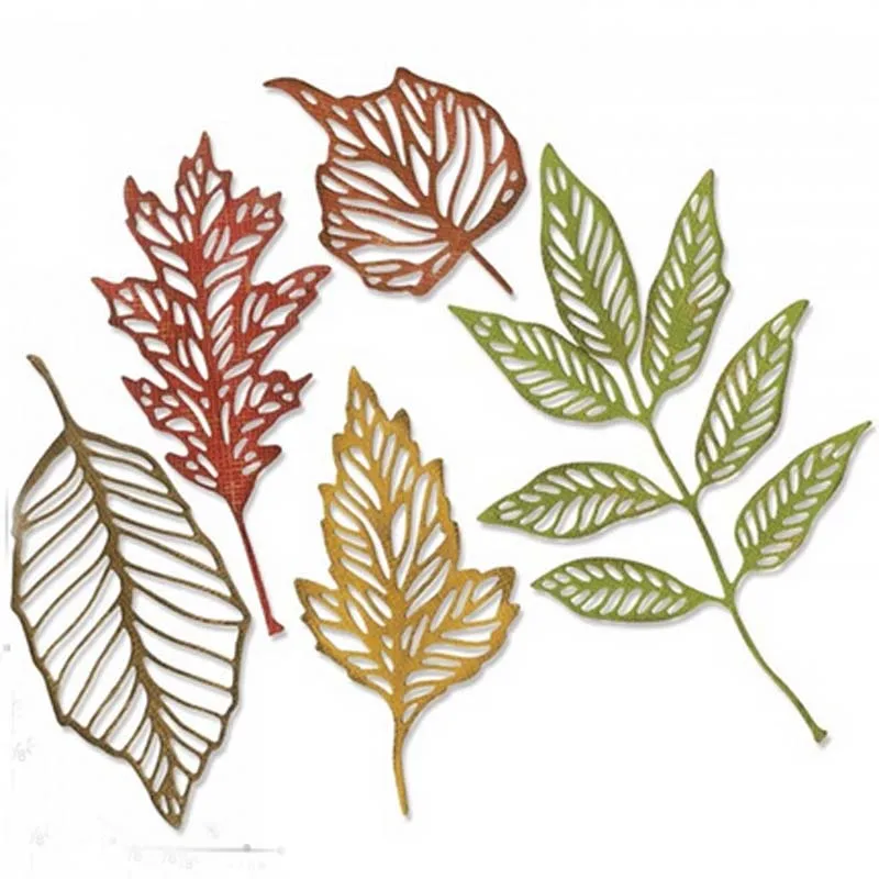 

5pcs Lace Leaves Frame Metal Cutting Dies Stencil for DIY Scrapbooking Album Paper Card Decor Craft dies Embossing Dies 2019 New