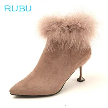 

New Brand Design Contracted Black Yellow Khaki Women Pointed Toe Stiletto High Heels Booties Woman Ankle Boots Ladies Shoes
