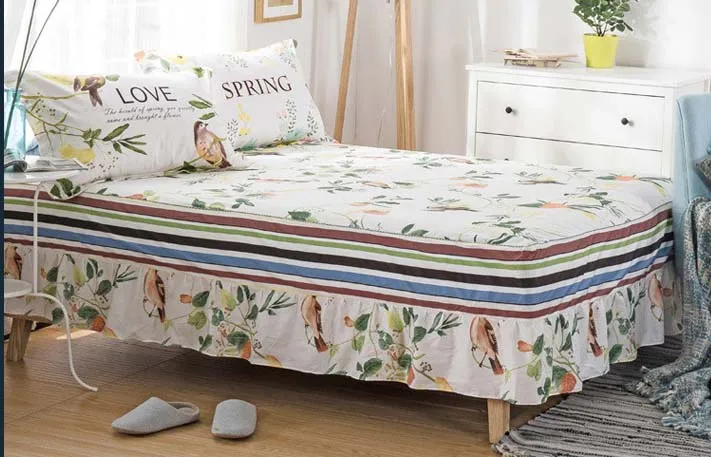 Свежие цветы на двуспальную кровать наматрасник близнец полный queen King size хлопок постельное покрывало текстильные постельные принадлежности для дома 200X220 см - Цвет: 042