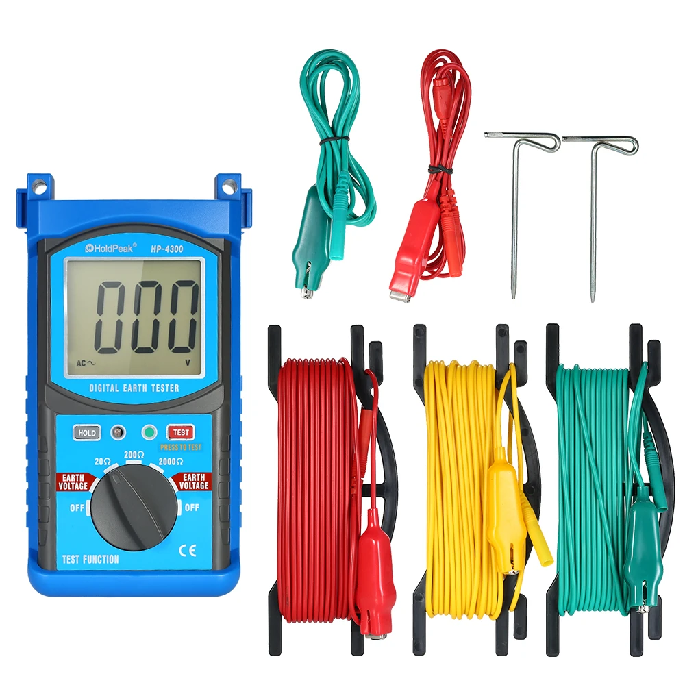 HoldPeak LCD Digital Earth Ground Resistance Tester Megohm Meter Megger