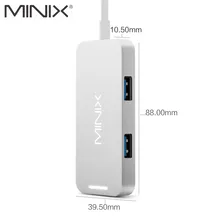 MINIX NEO C Mini USB-C Multiport Adapter with HDMI Output UHD (3840×2160) 30Hz USB3.0 Silver Compatible with Apple MacBook
