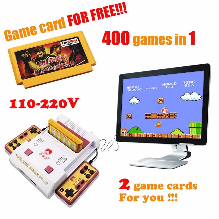 Nostalgic Original Video Games Console Player Play Card Original TV Game 400 Games Play Card Original Card Two Card In Total (4)