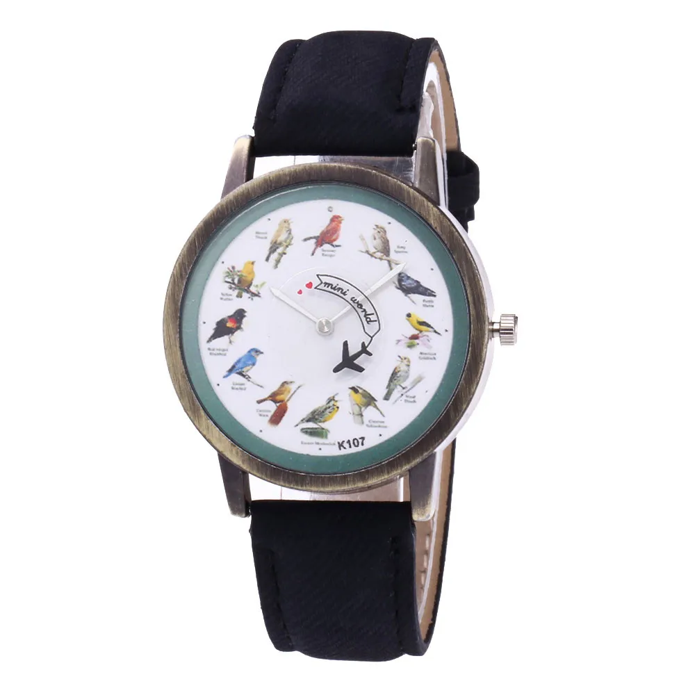 

Fashion Women Watches12 Birds Pointer Retro Bronze Frame 9 Colors Available Creative Causal Ladies Quartz Wrist Watch relojes