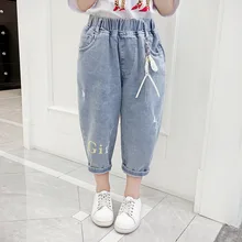 Летние Шорты для девочек, штаны, одежда для малышей, детские свободные шорты с буквенным принтом для девочек 4, 6, 8, 10, 12, 14 лет, одежда Clj216