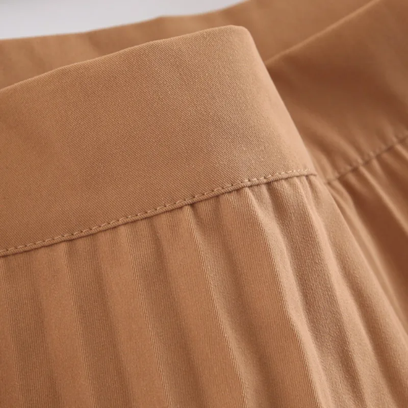 NSZ Женская плиссированная юбка миди Faldas mujer с боковой молнией Офисная Женская Повседневная Однотонная юбка до середины икры