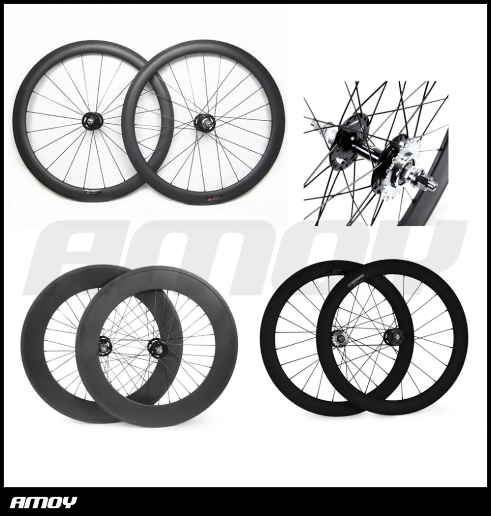 

Fast Delivery 700C 50/60/88mm clincher/tubular, track front and rear bicycle fixed gear street bike single speed carbon wheel