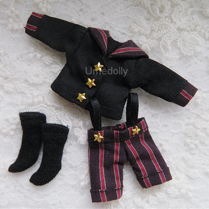 1 комплект униформа костюм пальто + брюки носки одежда для OB11 1/12 BJD Obitsu 11