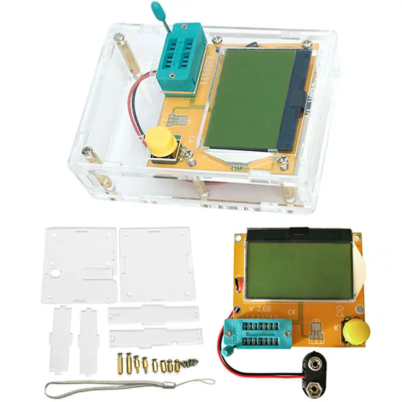LCR-T4 Mega328 M328 мультиметровый Транзистор тестер ESR метр Диод Триод Емкость ESR метр MOS PNP NPN LCR+ чехол(не батарея