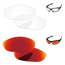 Огненный красный и кристально чистый 2 пары Сменные линзы для монстров очки для собак рамка UVA и UVB Защита