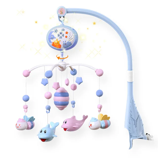 Baby Crib Mobiles Rattles Toys Bed Bell Carousel For Cots Projection Infant Babies Toy 0 12