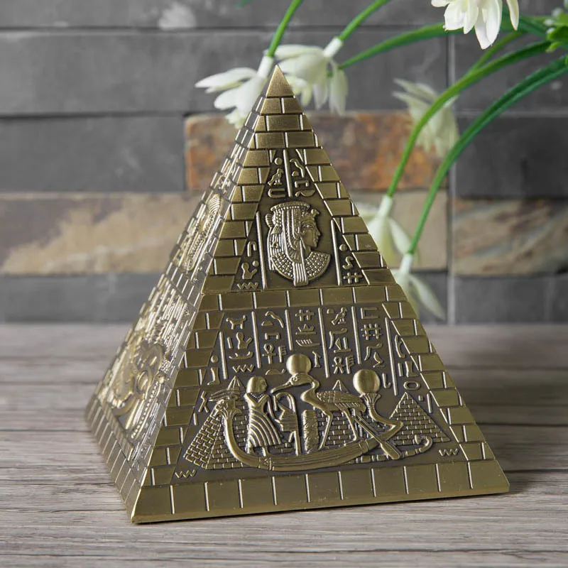 

New European Pyramid Set Jewelry Box Egyptian Style Metal Crafts Decoration Home Decoration Gifts Storage Box